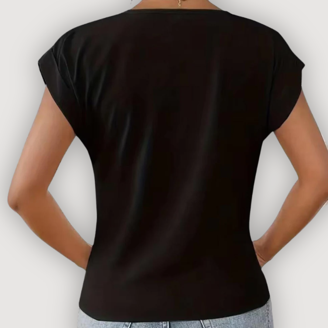 Aria – Draped V-Neck Blouse