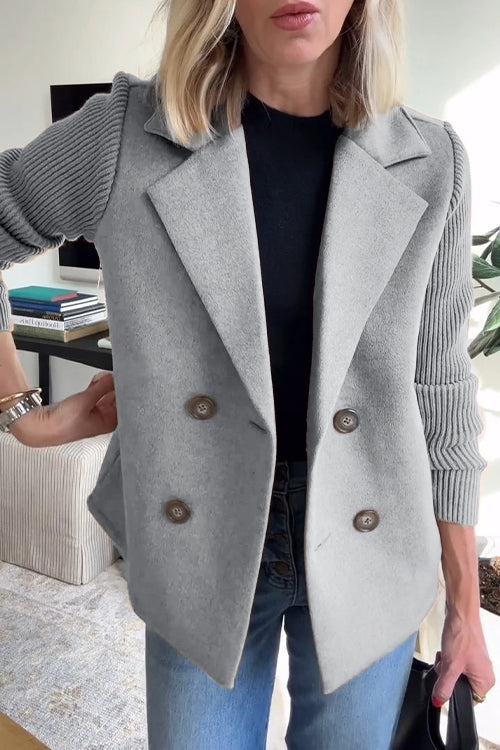 Jaz | Chic Knit-Sleeve Blazer