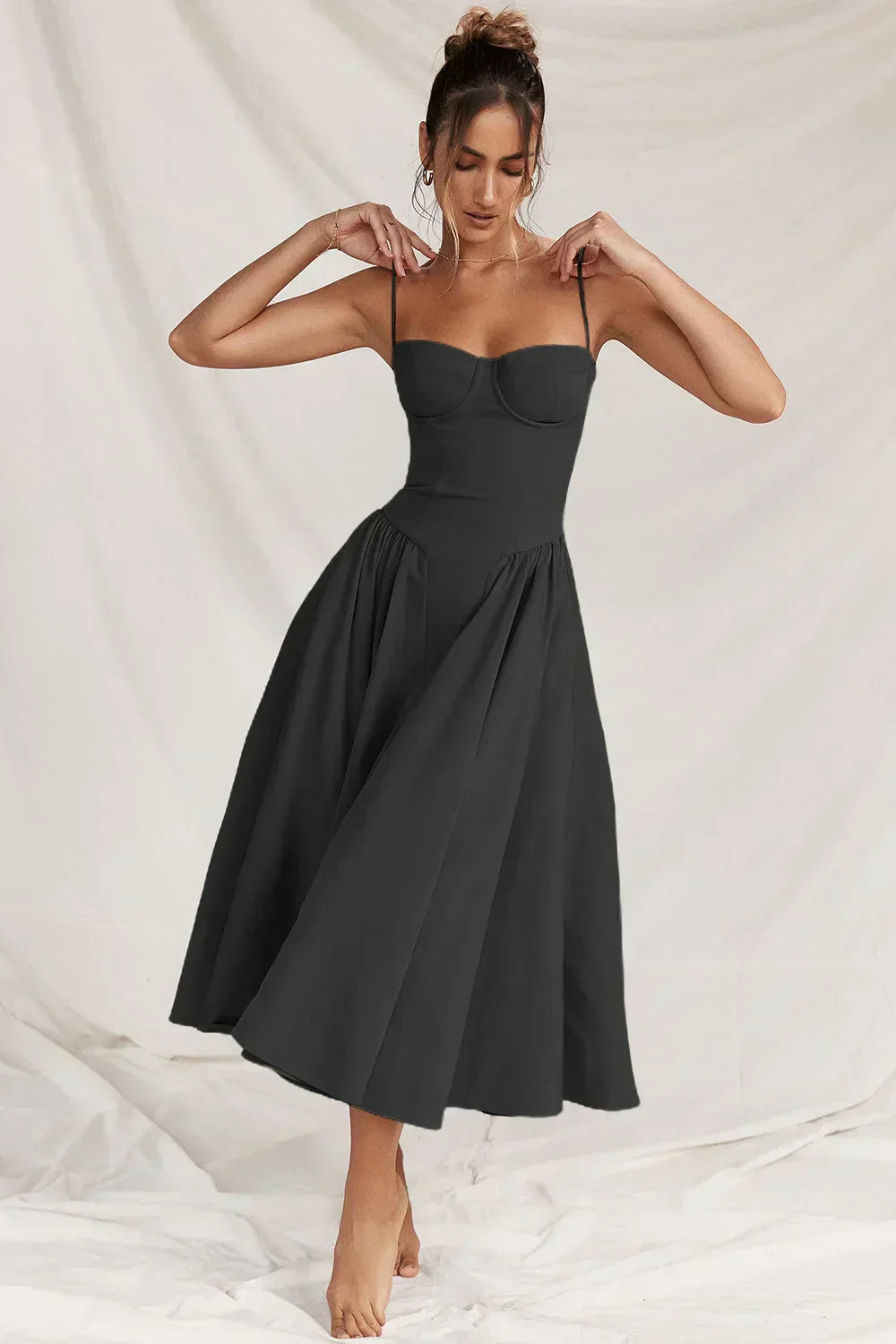 Nina | Sleeveless Corset Midi Dress