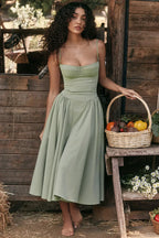 Nina | Sleeveless Corset Midi Dress