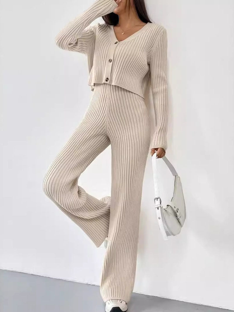 Relaxed Straight-Leg Pants Set