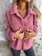 Elsbeth | Cosy Button-Up Teddy Jacket