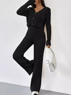 Relaxed Straight-Leg Pants Set