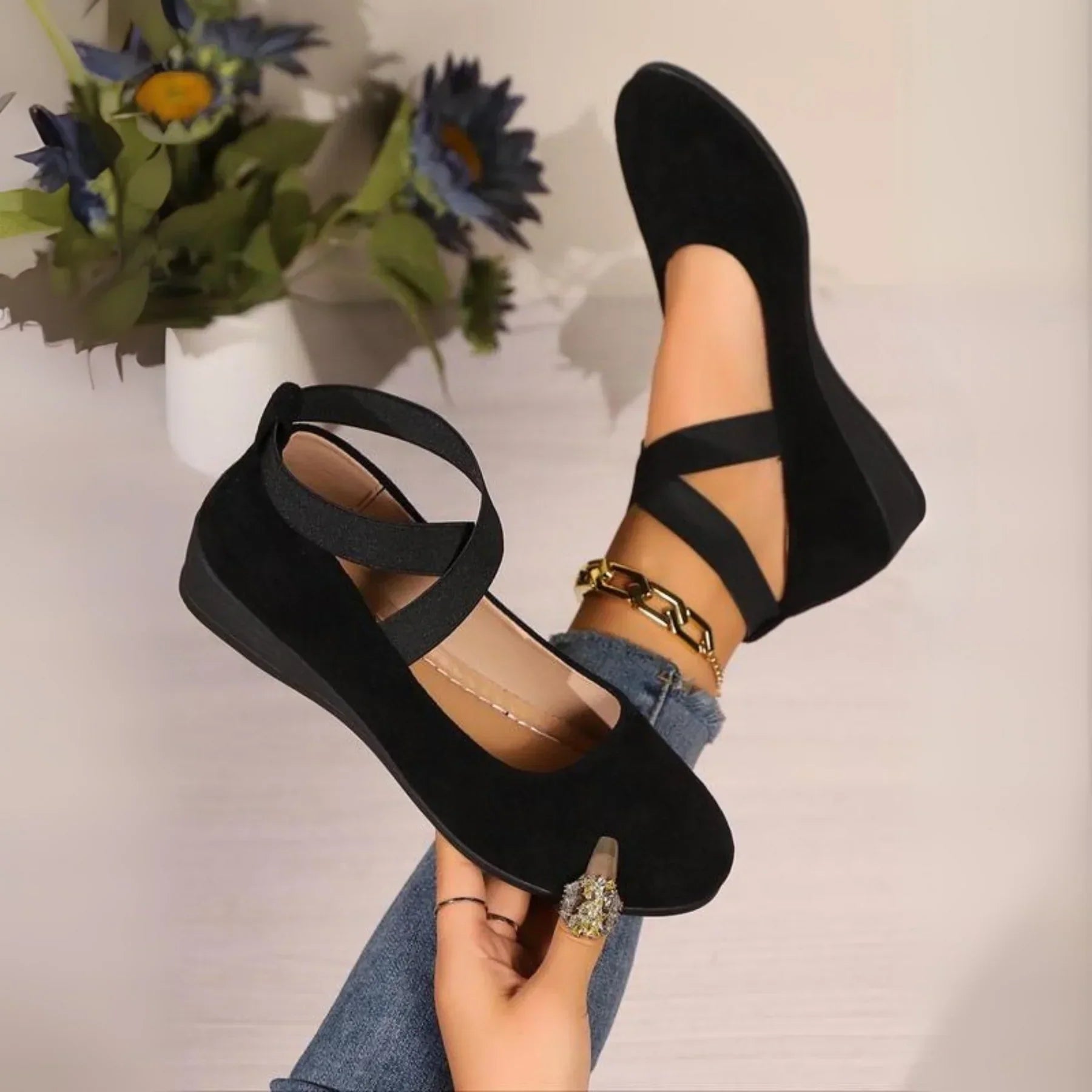 Angel - Comfy Closed Wedge Slip-On Shoes