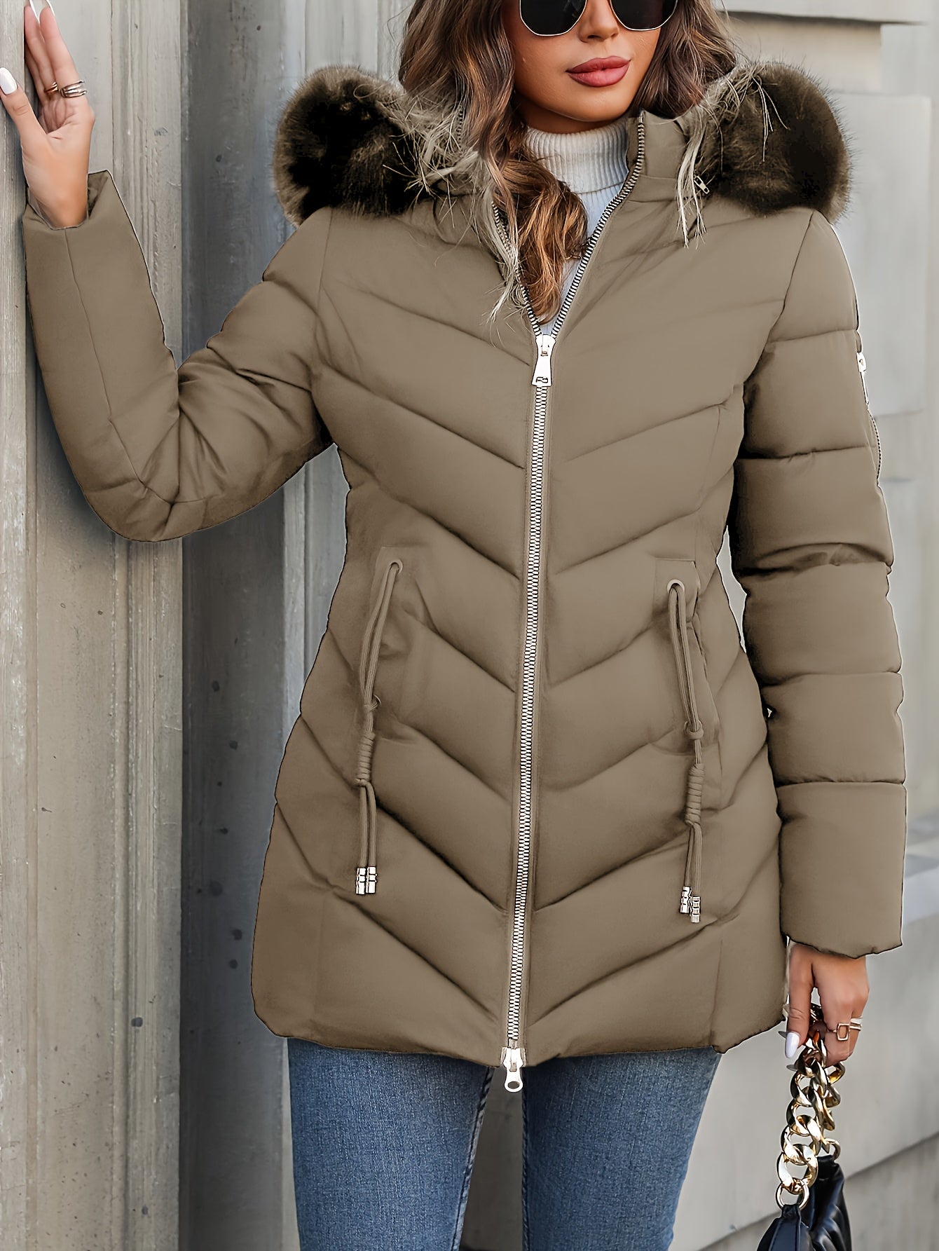 Aurelia Luxe | Faux Fur Hooded Winter Jacket