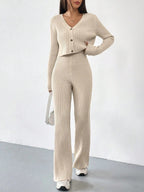 Relaxed Straight-Leg Pants Set