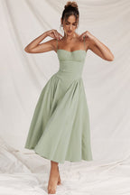 Nina | Sleeveless Corset Midi Dress