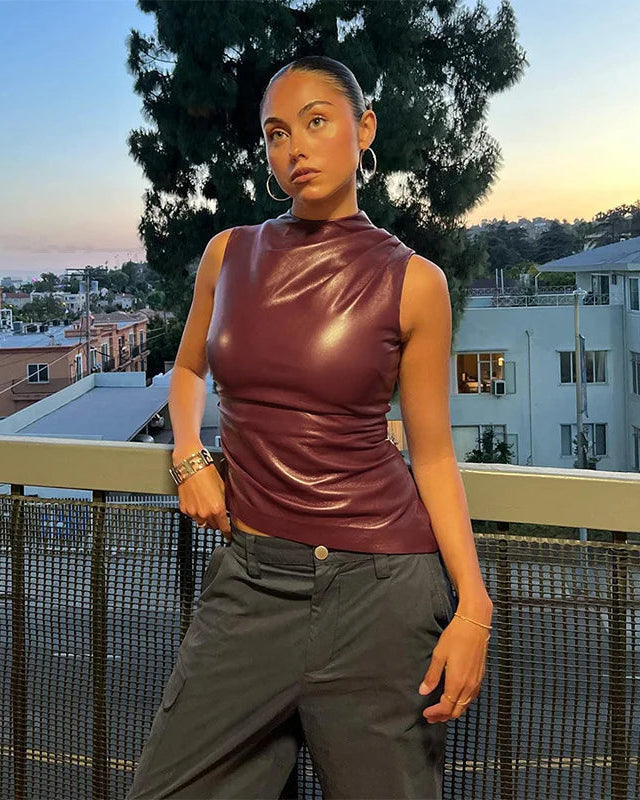 Kate | Luxe Leather Top