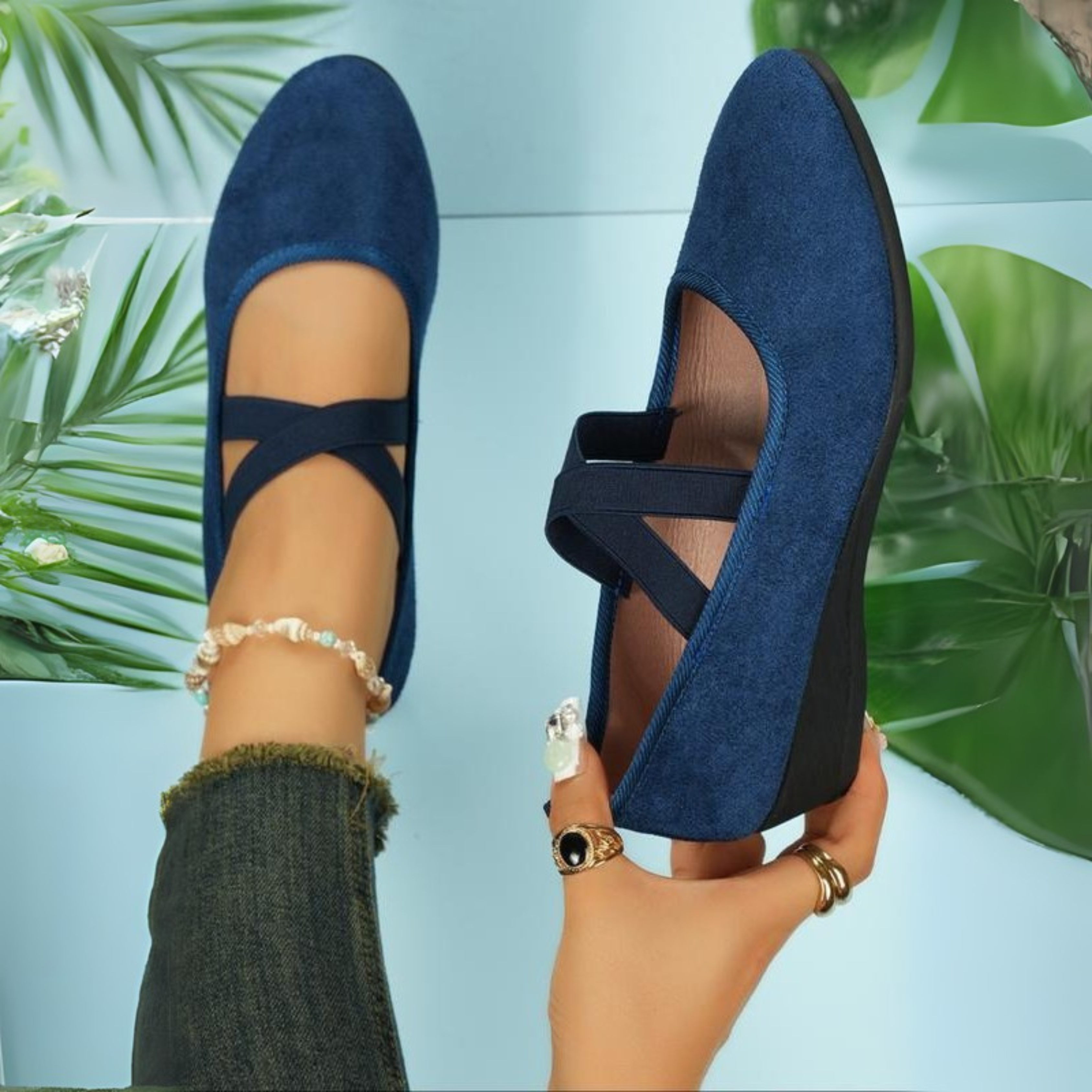 Angel - Comfy Closed Wedge Slip-On Shoes
