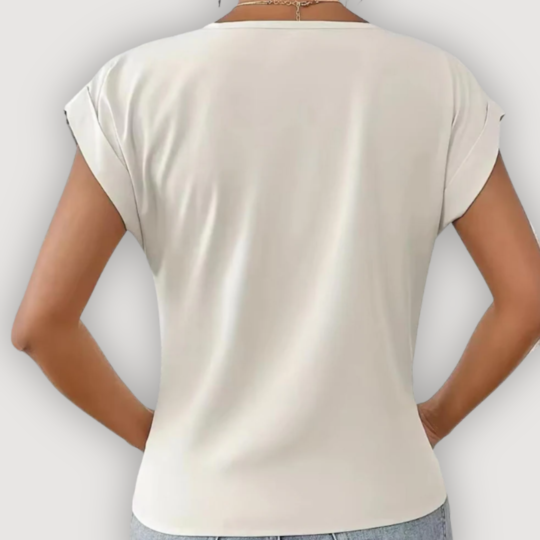Aria – Draped V-Neck Blouse