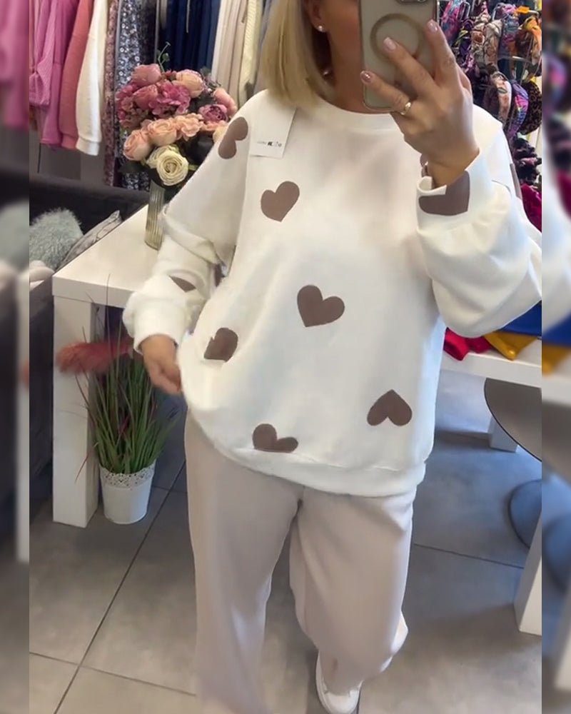 Gina- Heart Printed Two-Piece Set
