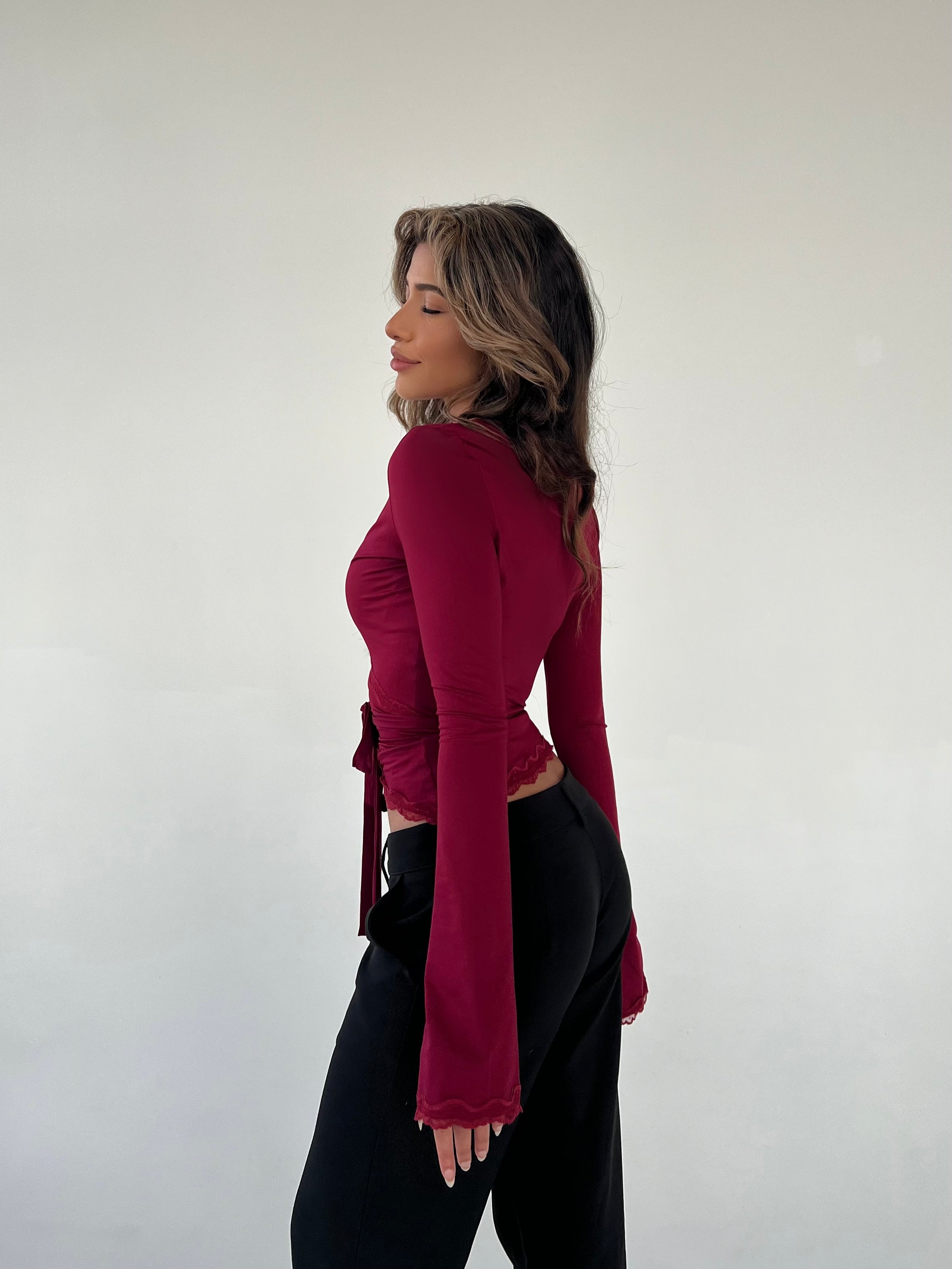 Kate | Lace Wrap Top