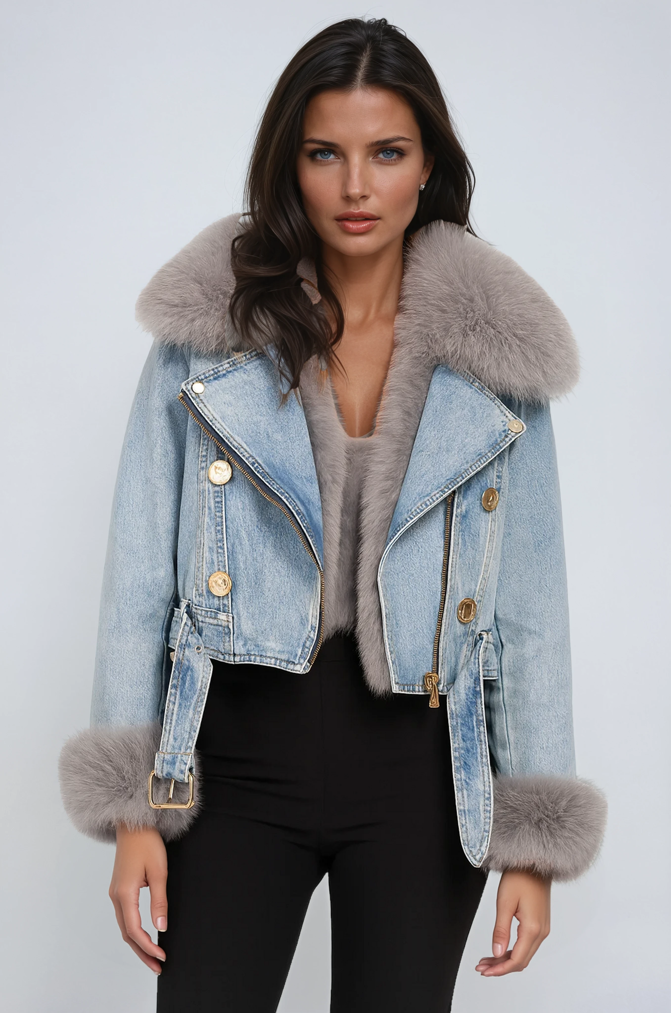 Amara | Denim Jacket With Fur Lining