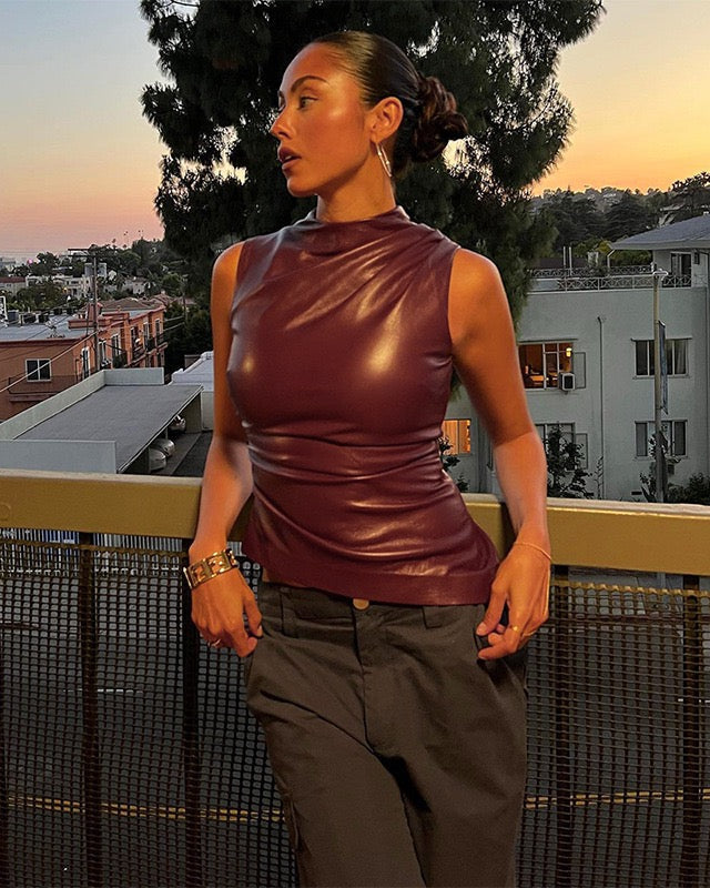 Kate | Luxe Leather Top
