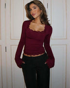 Kate | Lace Trim Top