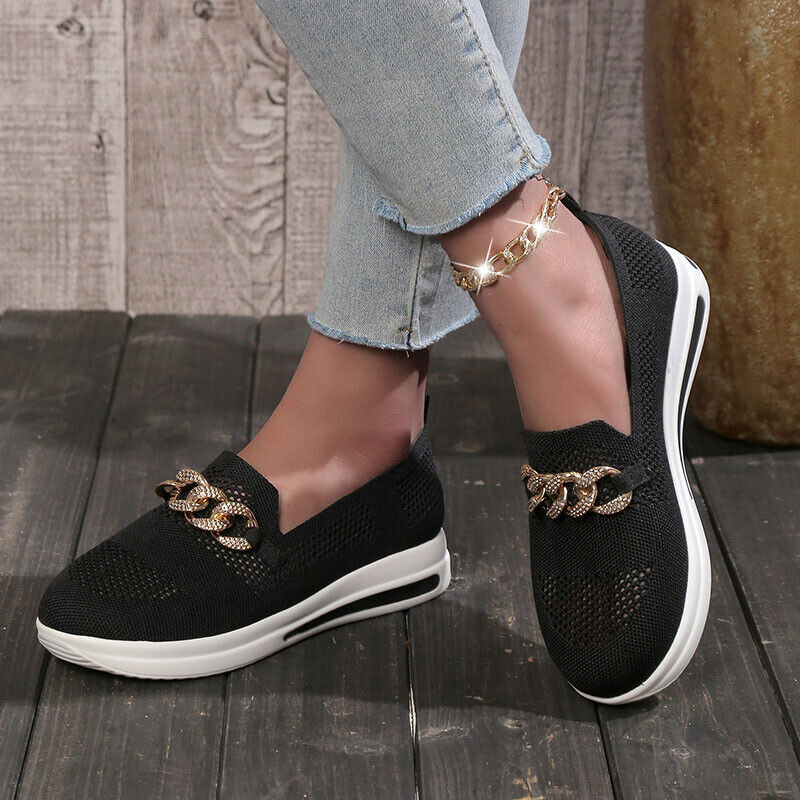 Cindi Slip-On Sneakers With Chain Detail