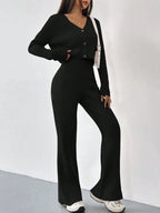 Relaxed Straight-Leg Pants Set