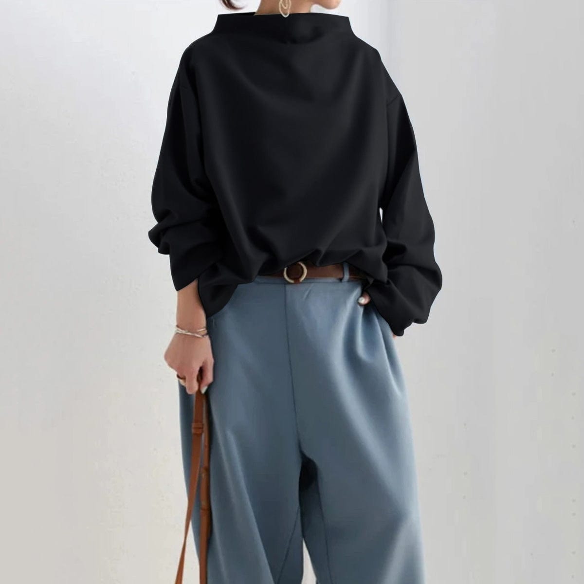 Elly | Soft Knit Top With High Neck