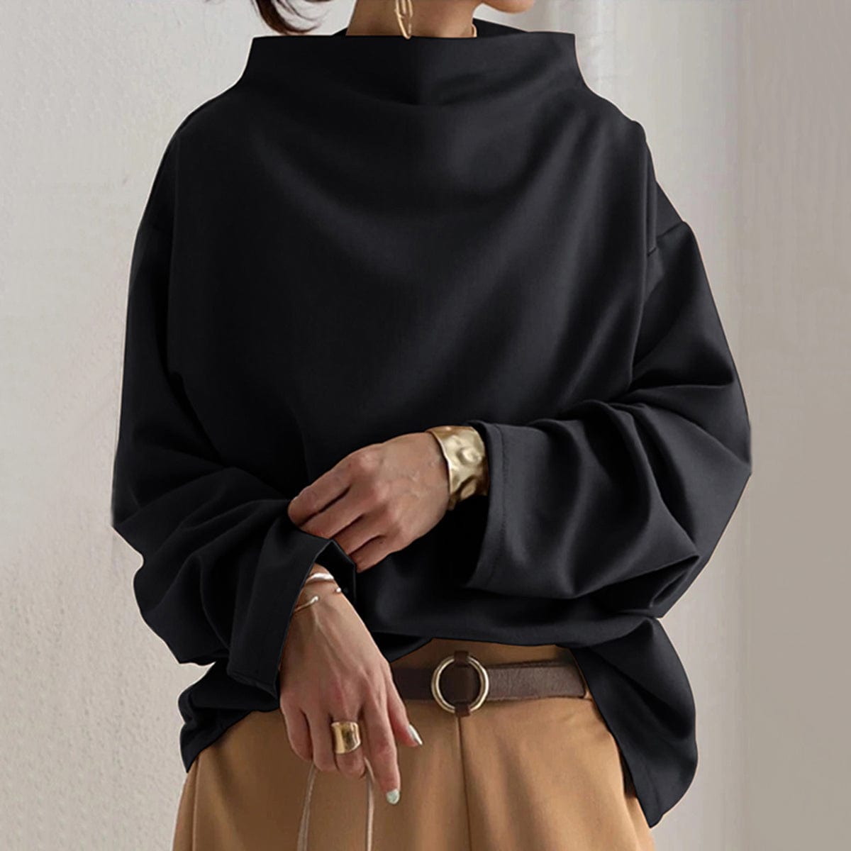 Elly | Soft Knit Top With High Neck