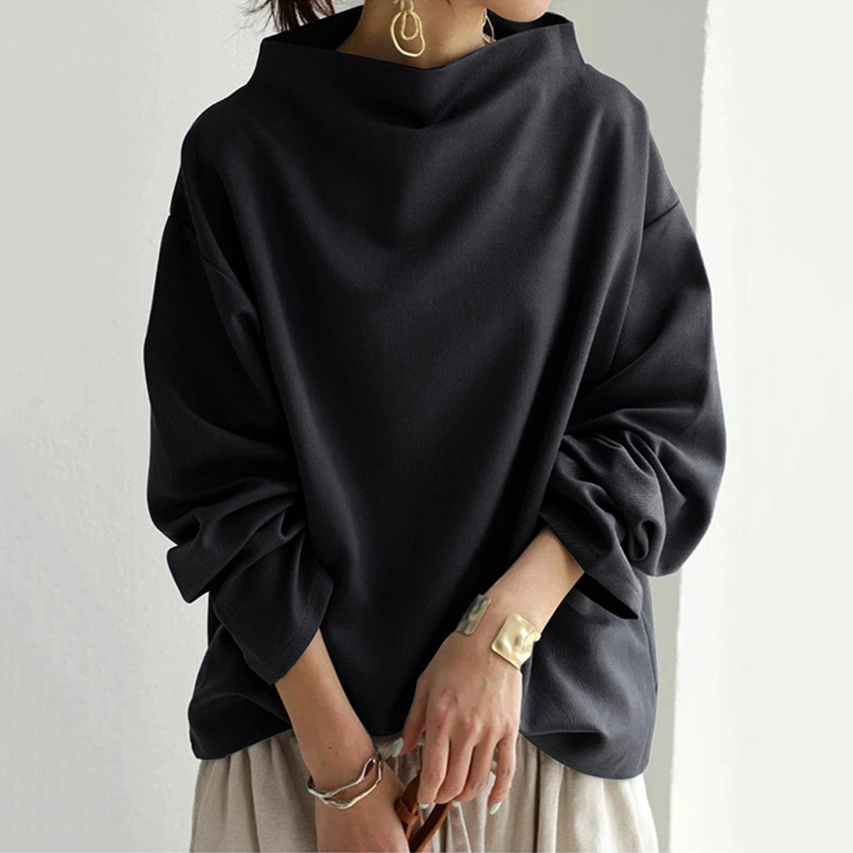Elly | Soft Knit Top With High Neck