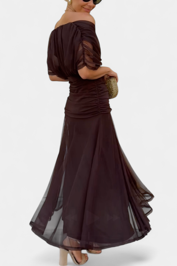 Alondra Long Floral Dress With V-Neck