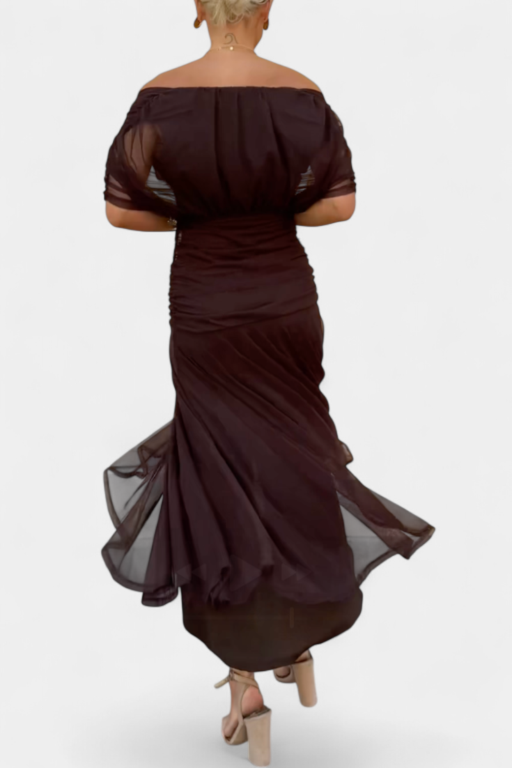 Alondra Long Floral Dress With V-Neck