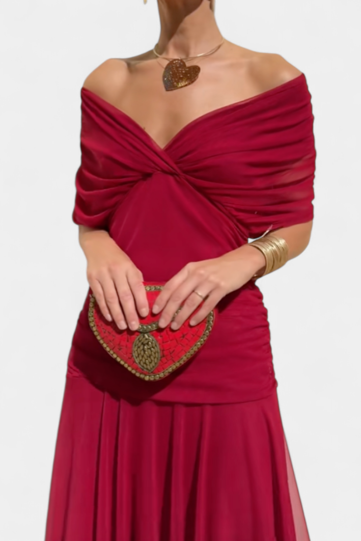 Alondra Long Floral Dress With V-Neck