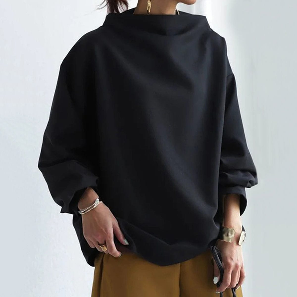 Elly | Soft Knit Top With High Neck