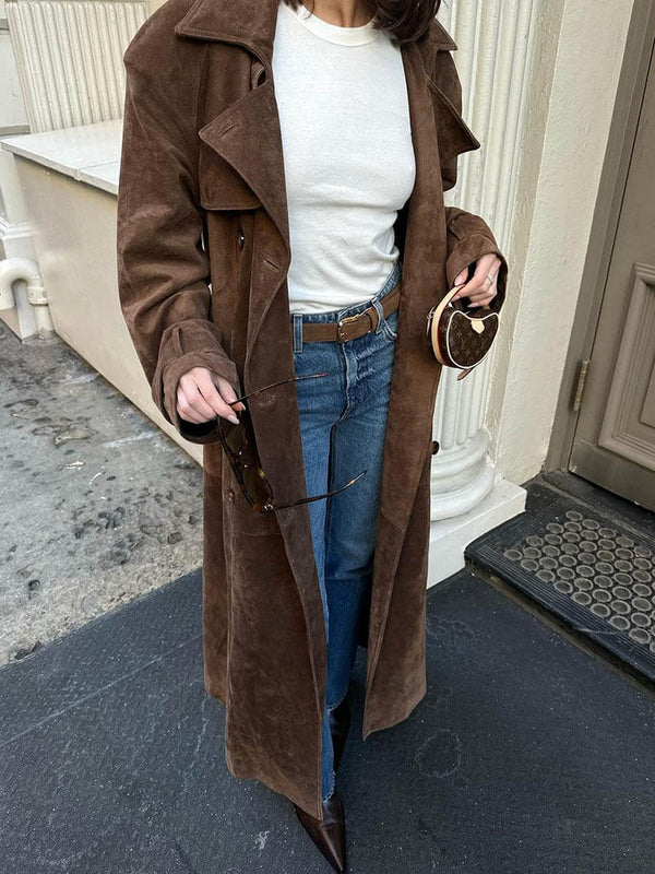 Amelia | Luxe Suede Trench Coat