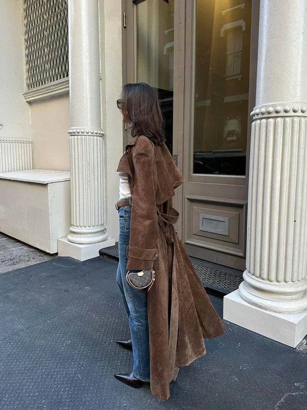 Amelia | Luxe Suede Trench Coat