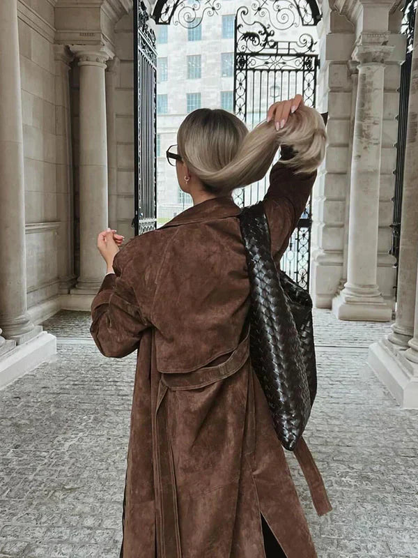 Amelia | Luxe Suede Trench Coat
