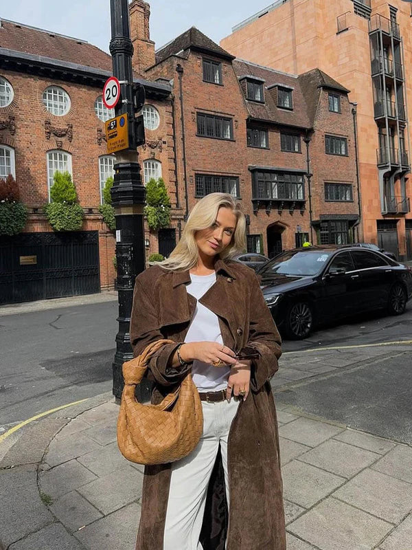 Amelia | Luxe Suede Trench Coat