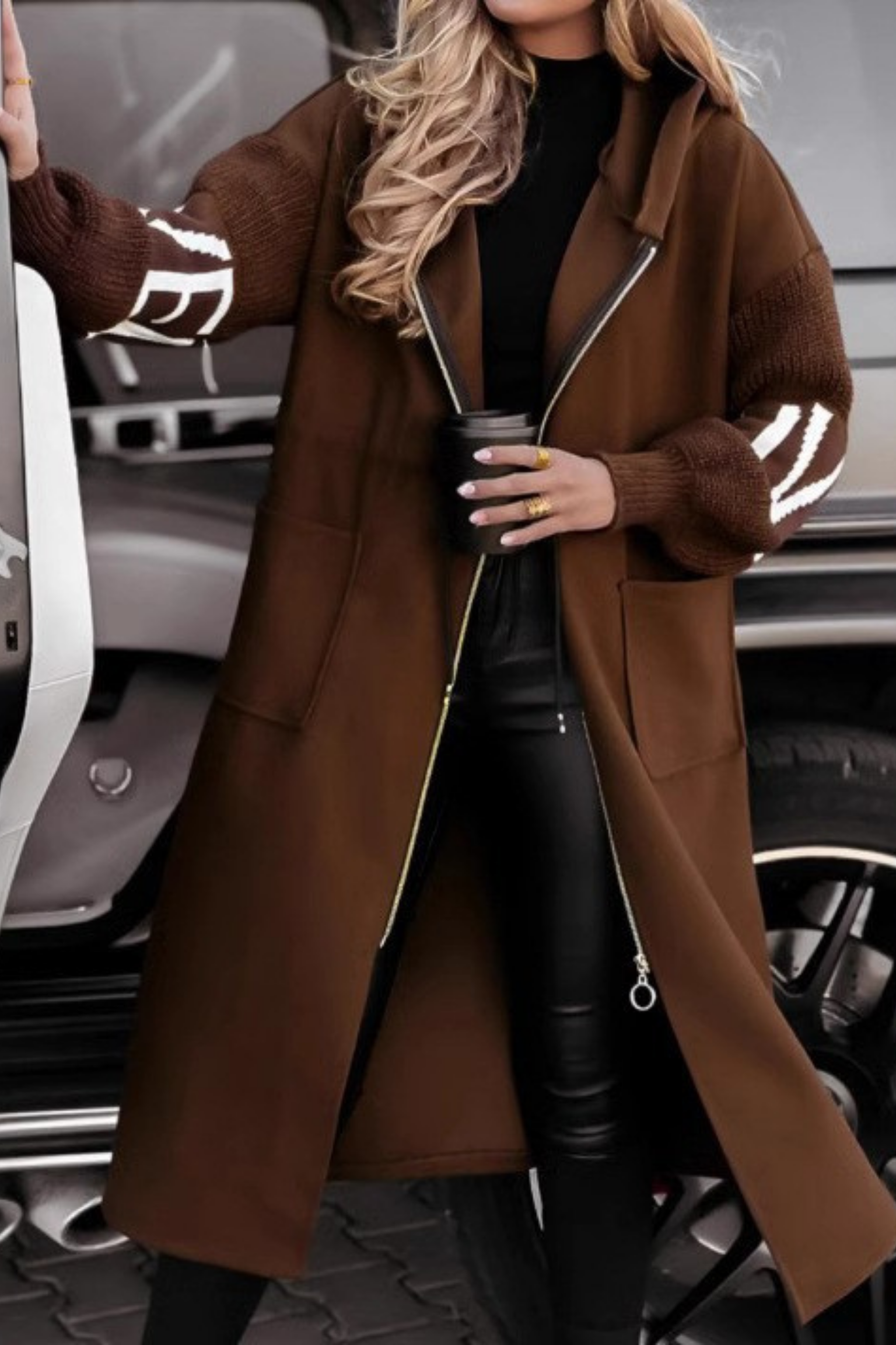 Ellora Luxe | Knit-Sleeve Jacket