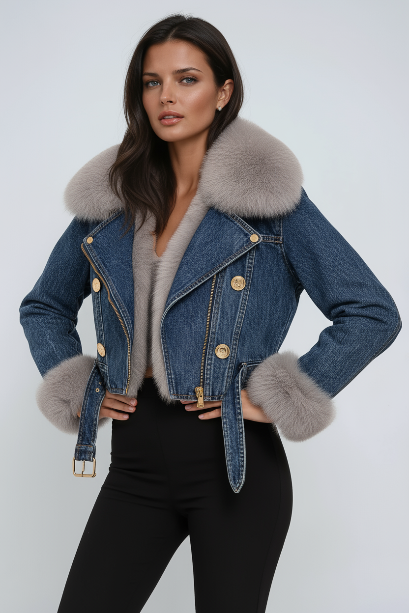 Amara | Denim Jacket With Fur Lining