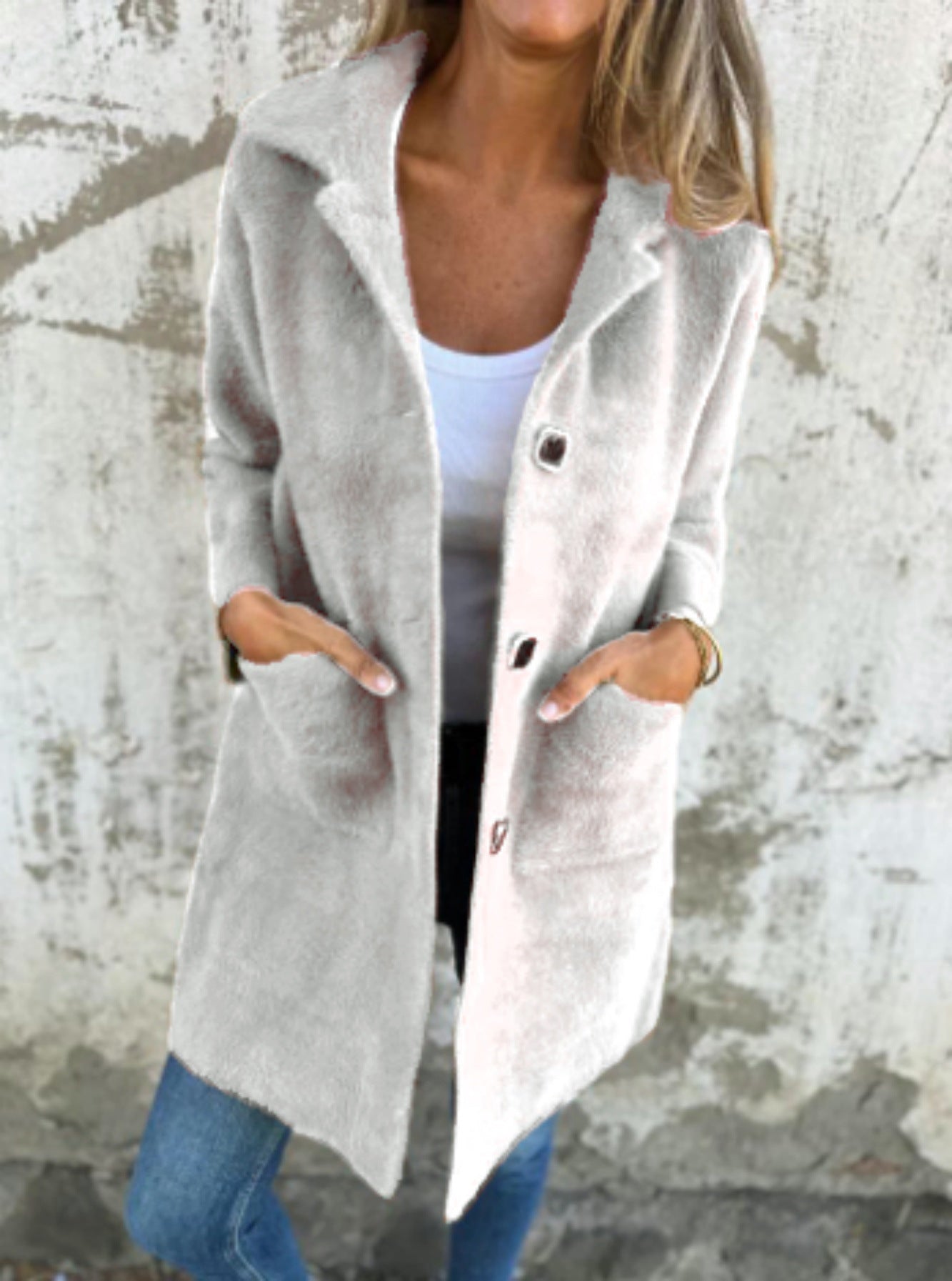 Rian - Long Sleeve Button Down Jacket With Pockets