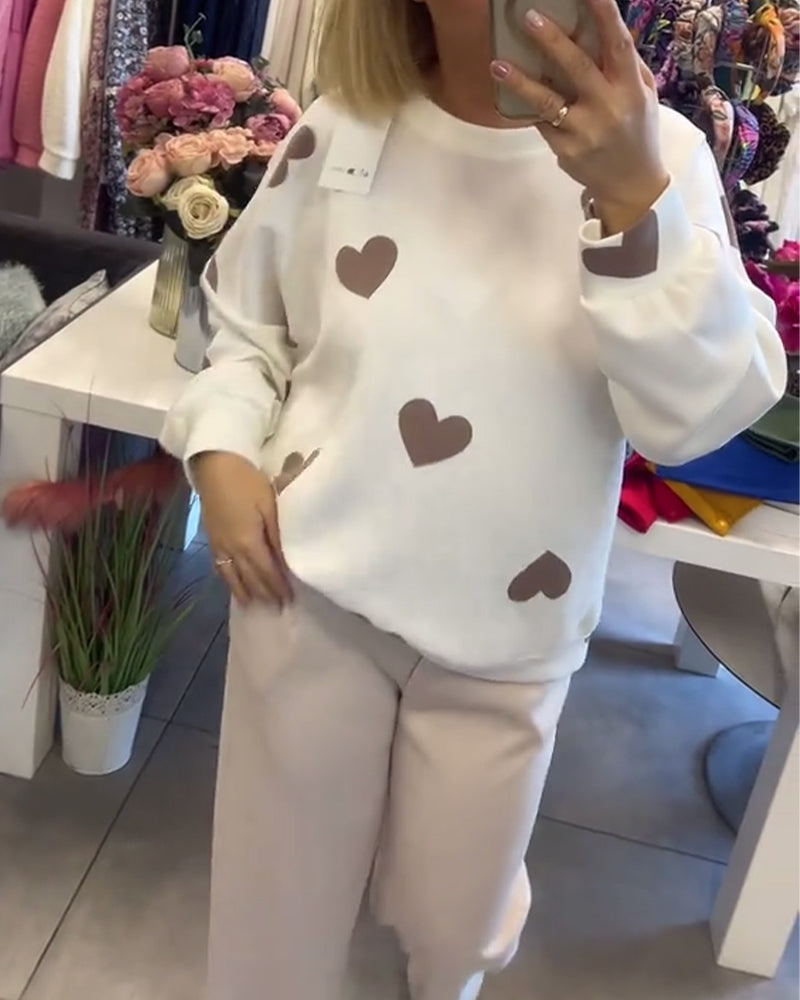 Gina- Heart Printed Two-Piece Set