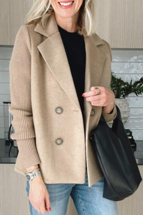 Jaz | Chic Knit-Sleeve Blazer