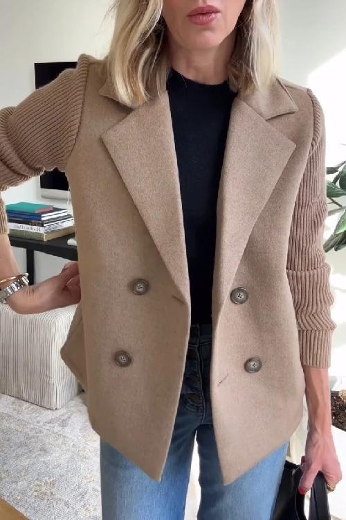 Jaz | Chic Knit-Sleeve Blazer
