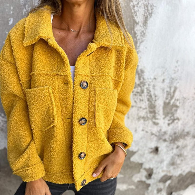 Elsbeth | Cosy Button-Up Teddy Jacket